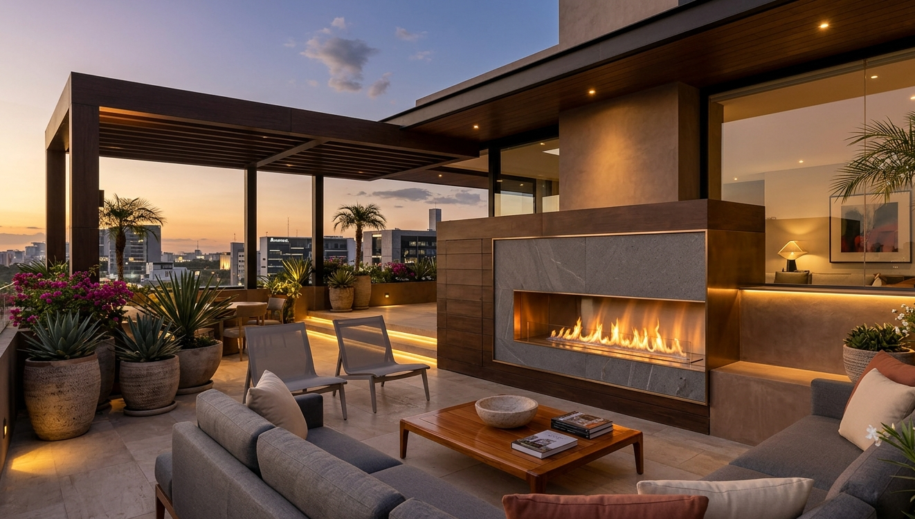 home service lead conversion strategy shown through a premium fireplace installation in a modern residential interior