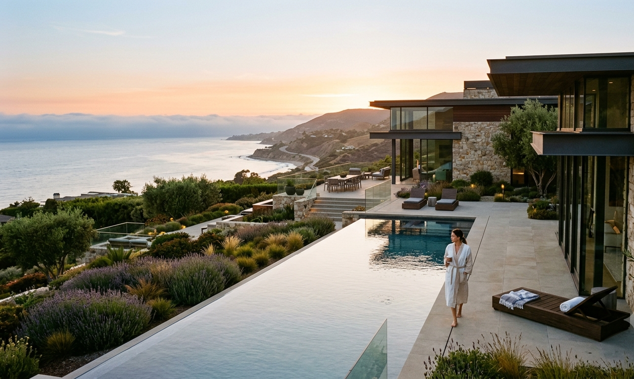 Luxury residential property prepared for peak season during summer demand preparation for HVAC and pool companies.