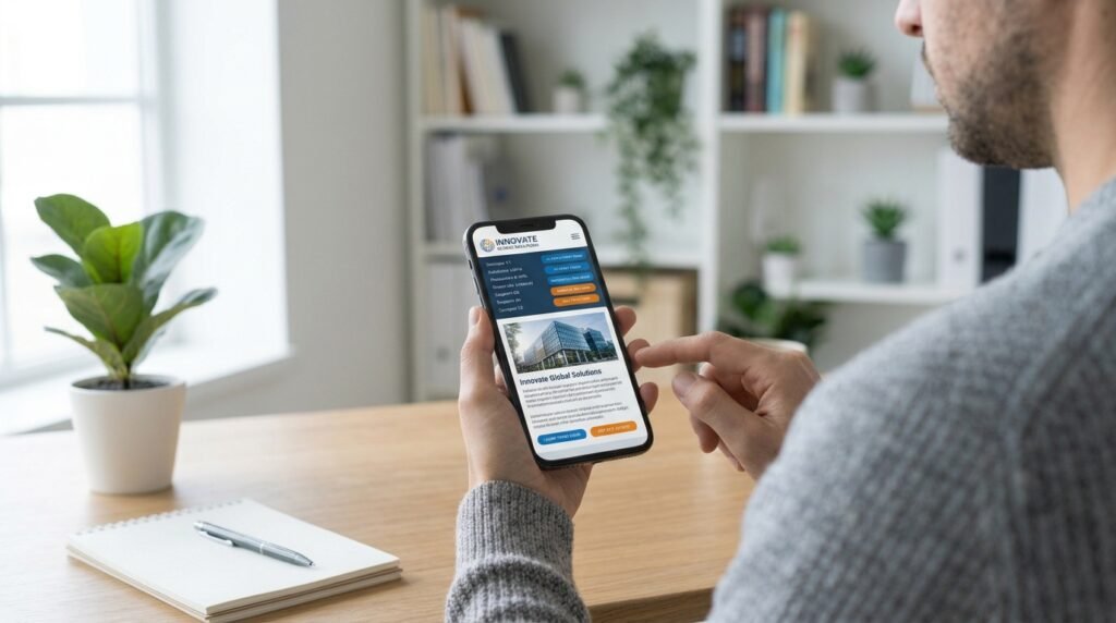Website confusing customers because of difficult navigation, unclear services, and poor mobile usability.
