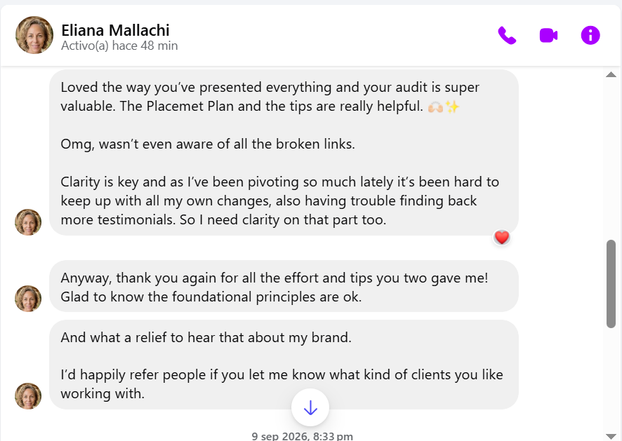 Message from Eliana of The Presence Flow