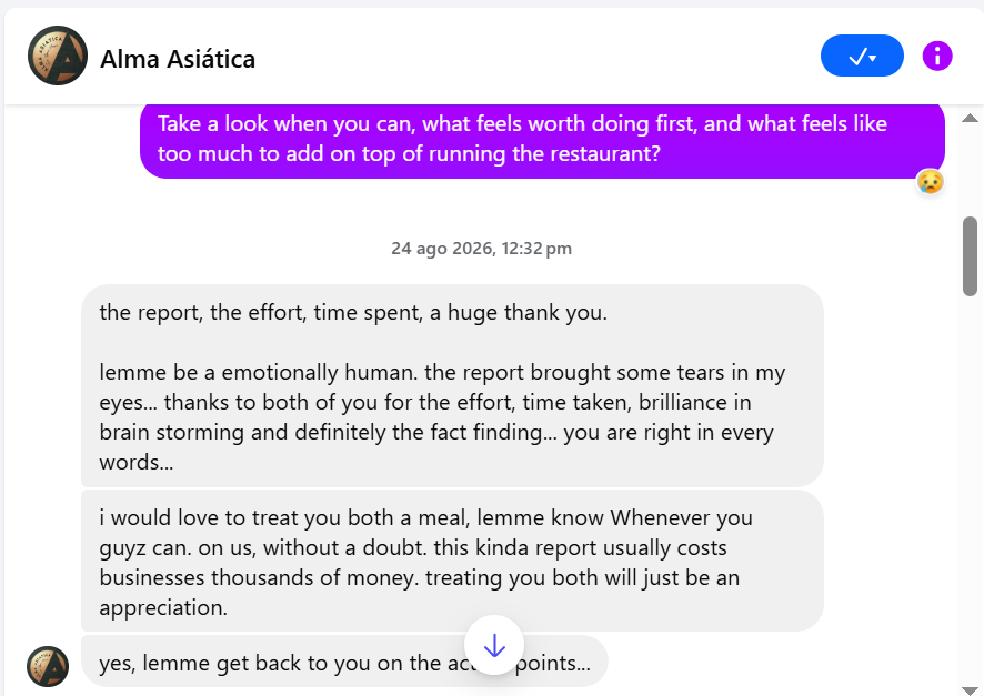 Message from Shams of Alma Asiatica